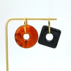 Black Earrings Earrings Minimalism Geometric Round And Square Black Acrylic Bohemian Earrings Studs Charms Jewelries