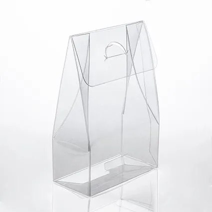 Custom Print Plastic gift boxes Twist top Clear Box Tote style  Transparent Plastic Favor Boxes