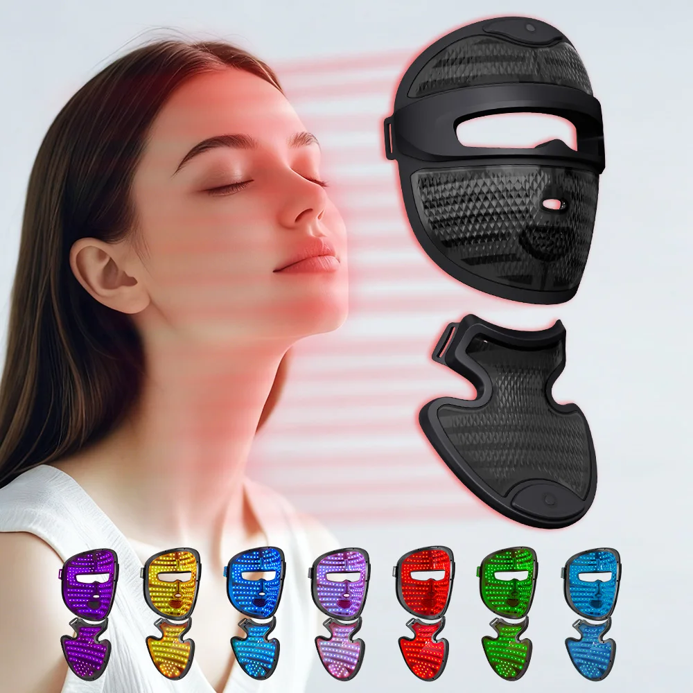 3D LED Beauty Mask 7-in-1 Photon Therapy CE Certified Face Mask with 7 Colors for Skin Rejuvenation