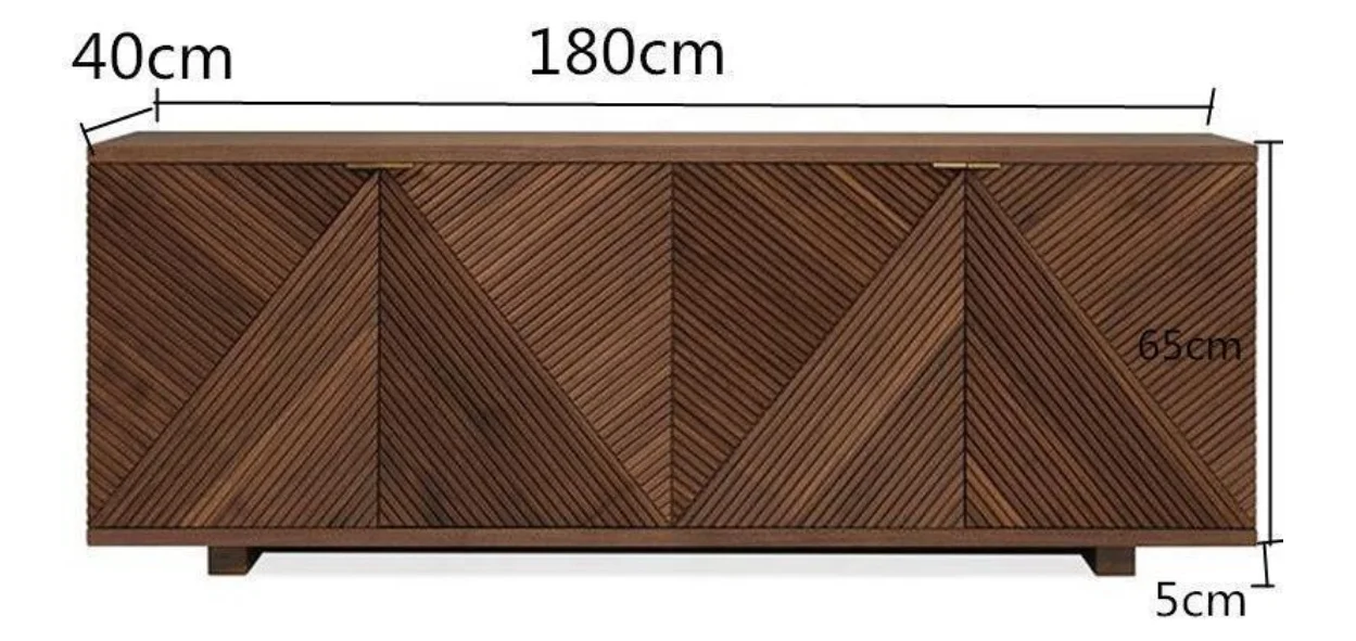 Nordic solid wood TV cabinet walnut storage content drawer cabinet Log American living room floor cabinet