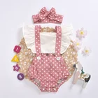 Baby Summer Comfortable Girl 0-24months Baby Sweatshirt Romper Leopard Print Baby Ruffle Bodysuit