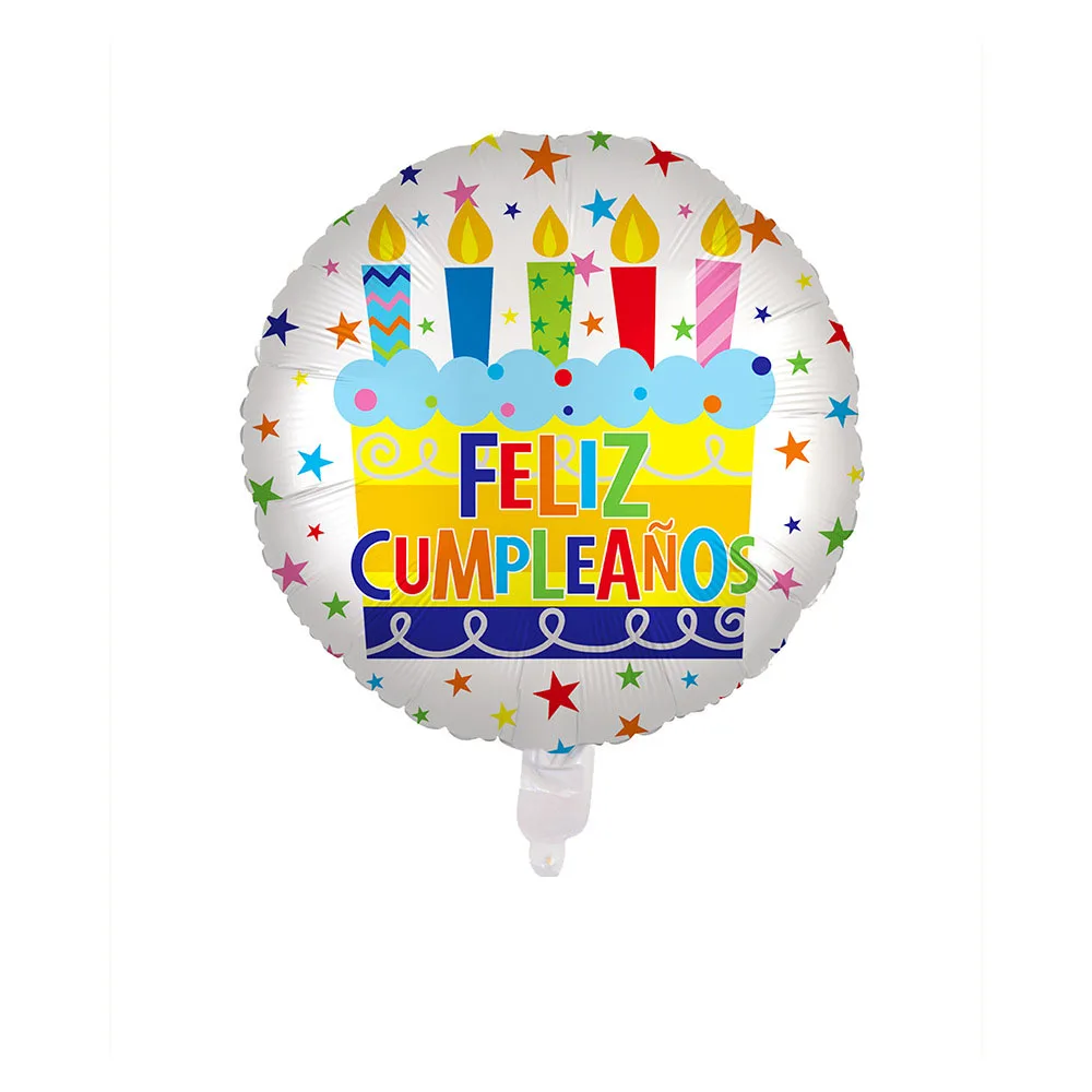 18 Inch Spanish Happy Birthday round aluminum Spanish birthday party decoration wholesale foil balloon