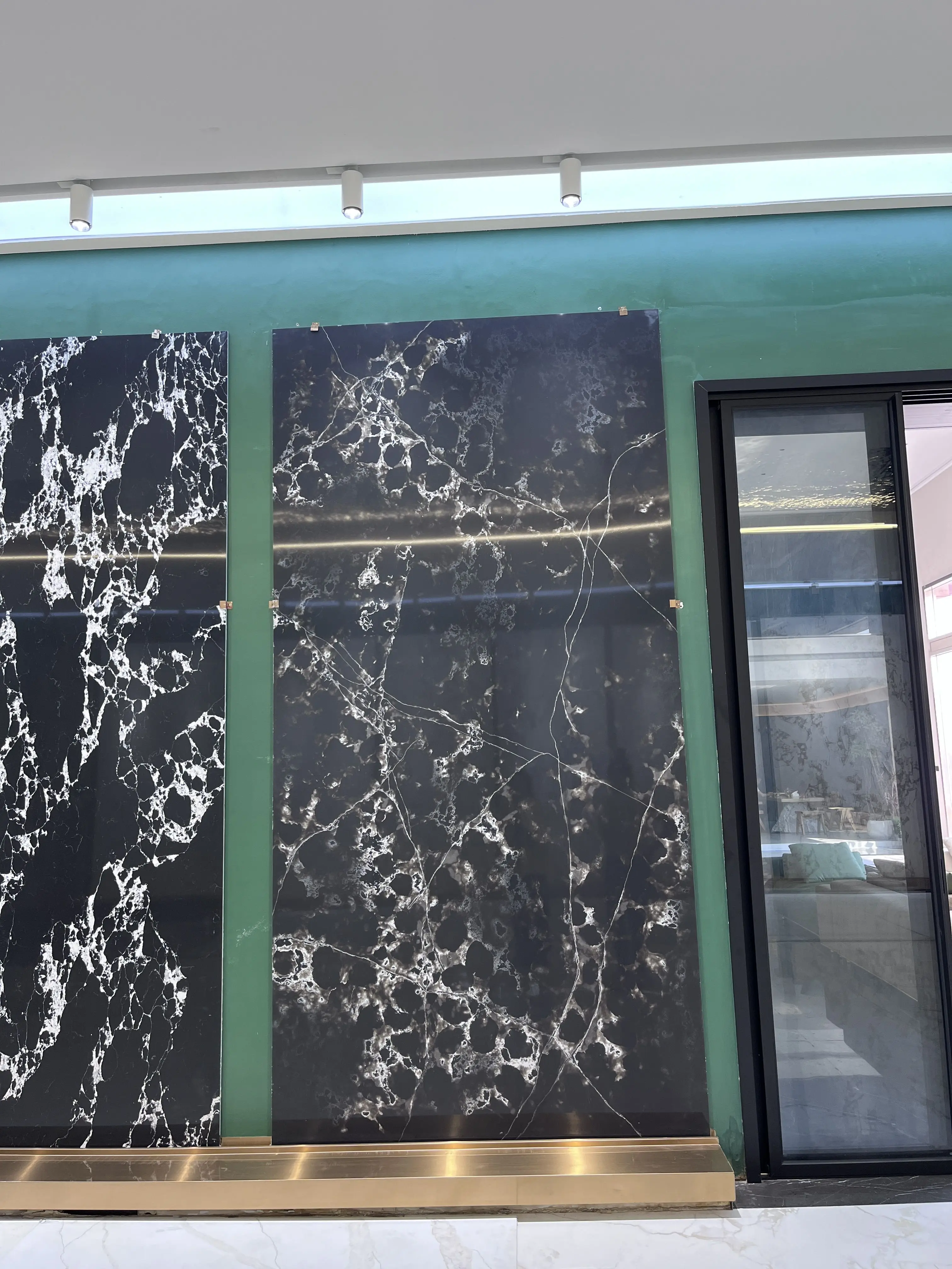 product ydstone modern design poetic black quartz kitchen countertop white vein stone slab for restaurant bar vanity top 3d model design256-6