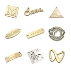 Metal Labels For Metal Decorative Custom Logo Engraved Gold Metal Logo Tag Labels For Handbags / Clothing