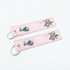 Logo Keychain Wholesale Factory Price Custom Logo Promotional Gifts Fabric Embroidery Keyring Jet Keychain Tag