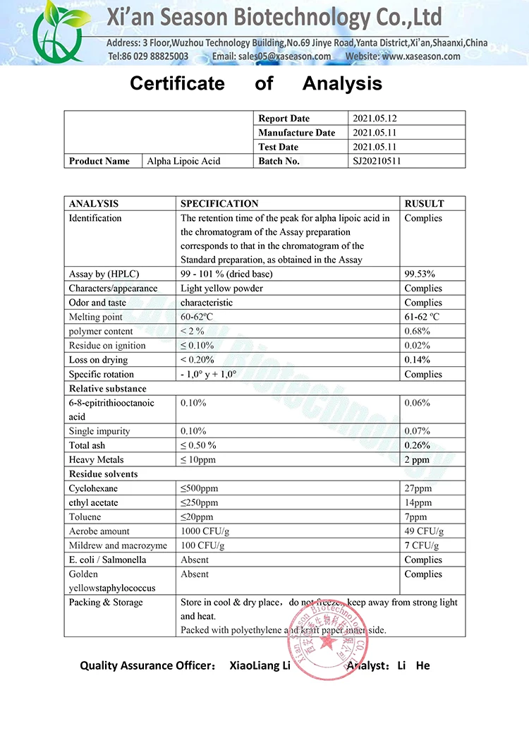 Private label Alpha Lipoic Acid Capsules Alpha Lipoic Acid 600mg