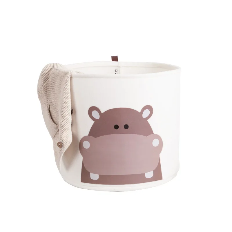 Custom indoor Felt Animal Toy Storage Basket laundry basket foldable For Kids and Baby