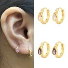 Cz Earring Earrings ROXI 2021 NEW Arrival 925 Sterling Silver Rainbow CZ Zircon Water Drop Hoop Earring Women