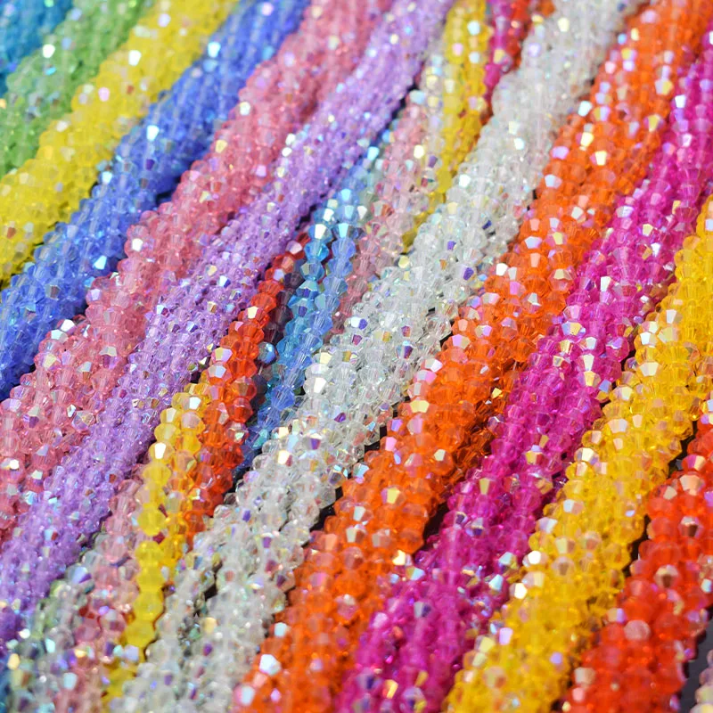 Mm Pcs Half Ab Color Bicone Crystal Glass Beads Loose Spacer Beads