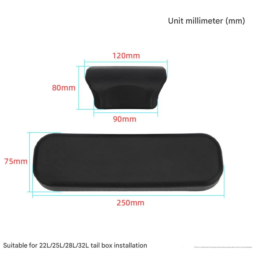 28L/36L/45L/55L/65L/80L PU Foamed Aluminum Alloy Motorcycle Tail Box Backrest Pad Black & Silver Various Sizes