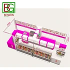 Sweet Shop 2021 Hot Selling Sweet Shop Decoration Juice Shop Modern New Style Free 3D Ice Cream Kiosk Design