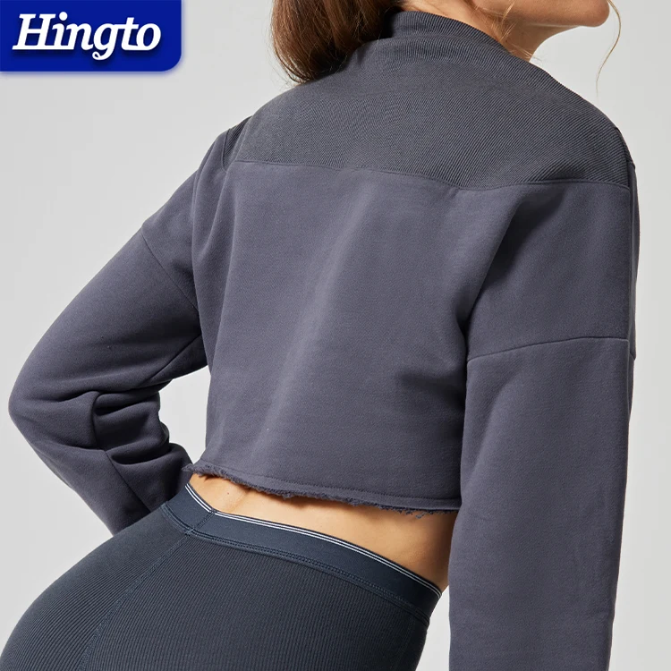 High quality pullover cropped hoodie wholesale crop top hoodie manufacturers women cropped zip up hoodie woman