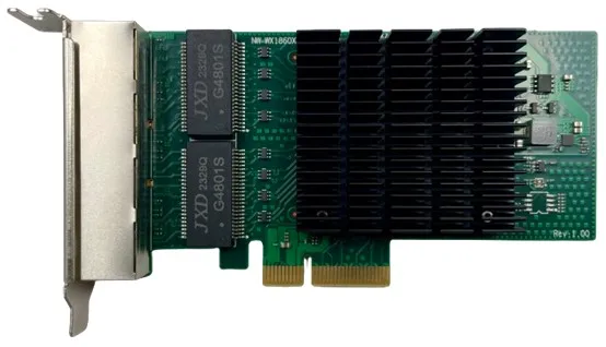 HZ11860T4 Gigabit Four-Port PCIe Network Card with 1Gbps Speed and PCIe 2.0 x4 Interface for Server Applications