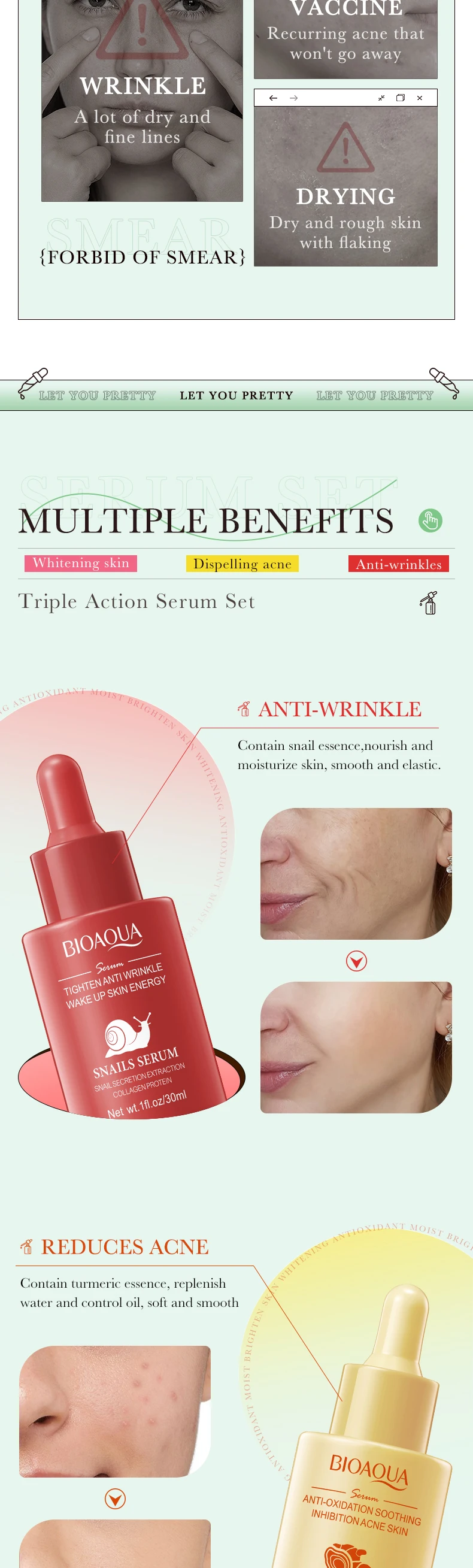 product bioaoua brightening essence kit snail turmeric niacinamide essence set for glow skin-3