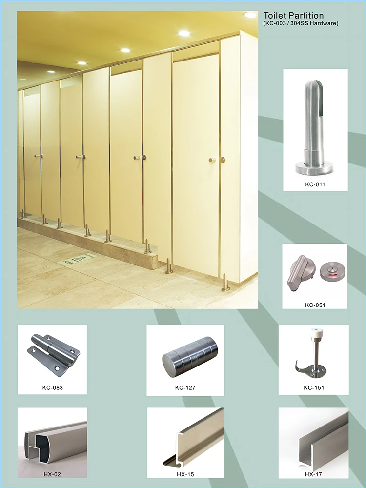 Hpl Toilet Cubicle Accessories Ss Toilet Partition Hardware