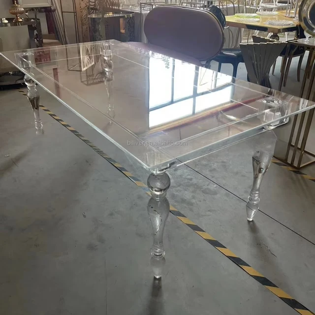 Bridal Dinning Table Transparent Acrylic Tables Fashion Clear Events Wedding Party banquet round plastic table