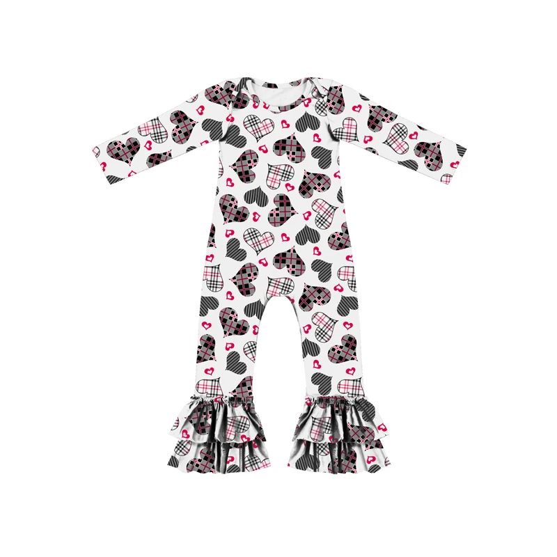 Hot Selling Autumn Round Neck Long Sleeve Double Layer Wood Ear Edge Flower Bottom Pattern Two Piece baby romper  baby romper