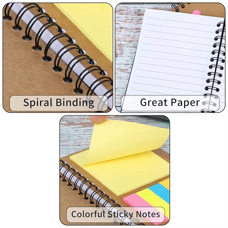 Memo Sticky Notes Flag Kraft Paper Notebook Mini Small Notebook Custom Notepads With Pen and Sticky Notes