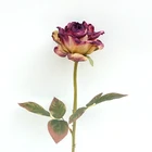 Rose Wholesale Single Long Stem 58cm Rose Flowers Simulation Real Touch Silk Artificial Flowers