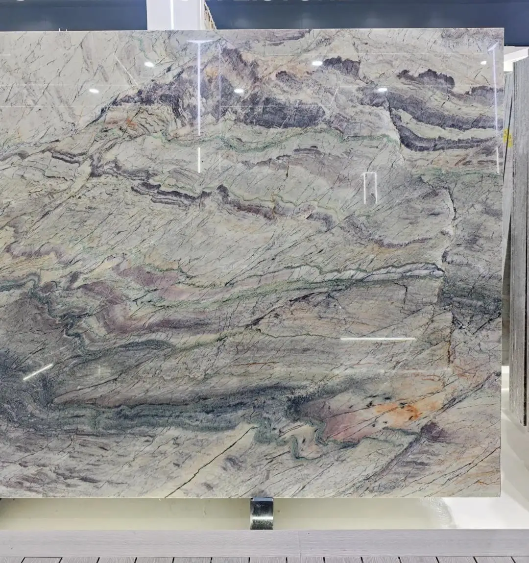 product modern natural silk road grey marble luxury stone countertop indoor kitchen island bar counter vanity tops table tops design-4