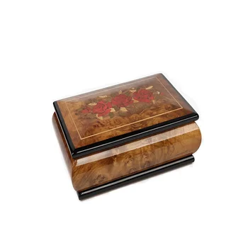 Noble souvenir gift wooden rectangular music boxes for important people