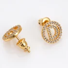 Cz Earrings 2021 Fashion Jewelry 18 K Gold Plated Brass CZ Letter D Earrings For Women
