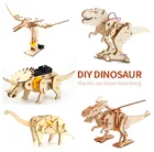Toy Educational 3d Puzzle 3d Wooden Puzzles Electric Toy Educational 3d Wood T-rex Dinosaur Diy Wooden Puzzle