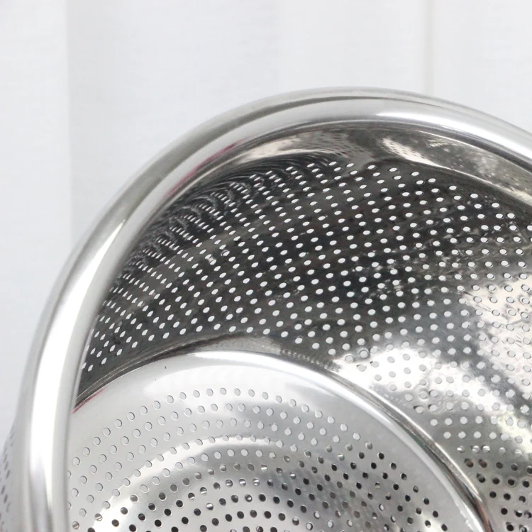 Hot Sale Stainless Steel Kitchen Metal Sink Strainer Basket Rice/Fruit Sieve Colander_2