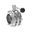 China Butt Welded Sanitary 3 Way Valve China Stainless Steel Aseptic Sanitary Butt Weld 3 Pieces Butterfly Valve