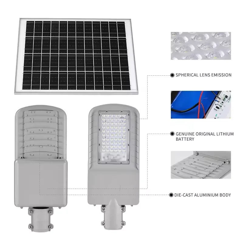 Best Selling Outdoor Waterproof IP65 SMD 60W/100W/200W LED Solar Street Light All-in-One Induction Lamp for Road Use