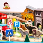 Train Train Educational Toys For Kids 108 Pieces Magnetic Wheel Wooden Toy Set Railway Wood Train Track