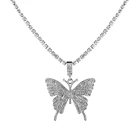Women Jewelry Wholesale 2020 Women Fashion Diamond Butterfly Pendant Necklace Women Jewelry