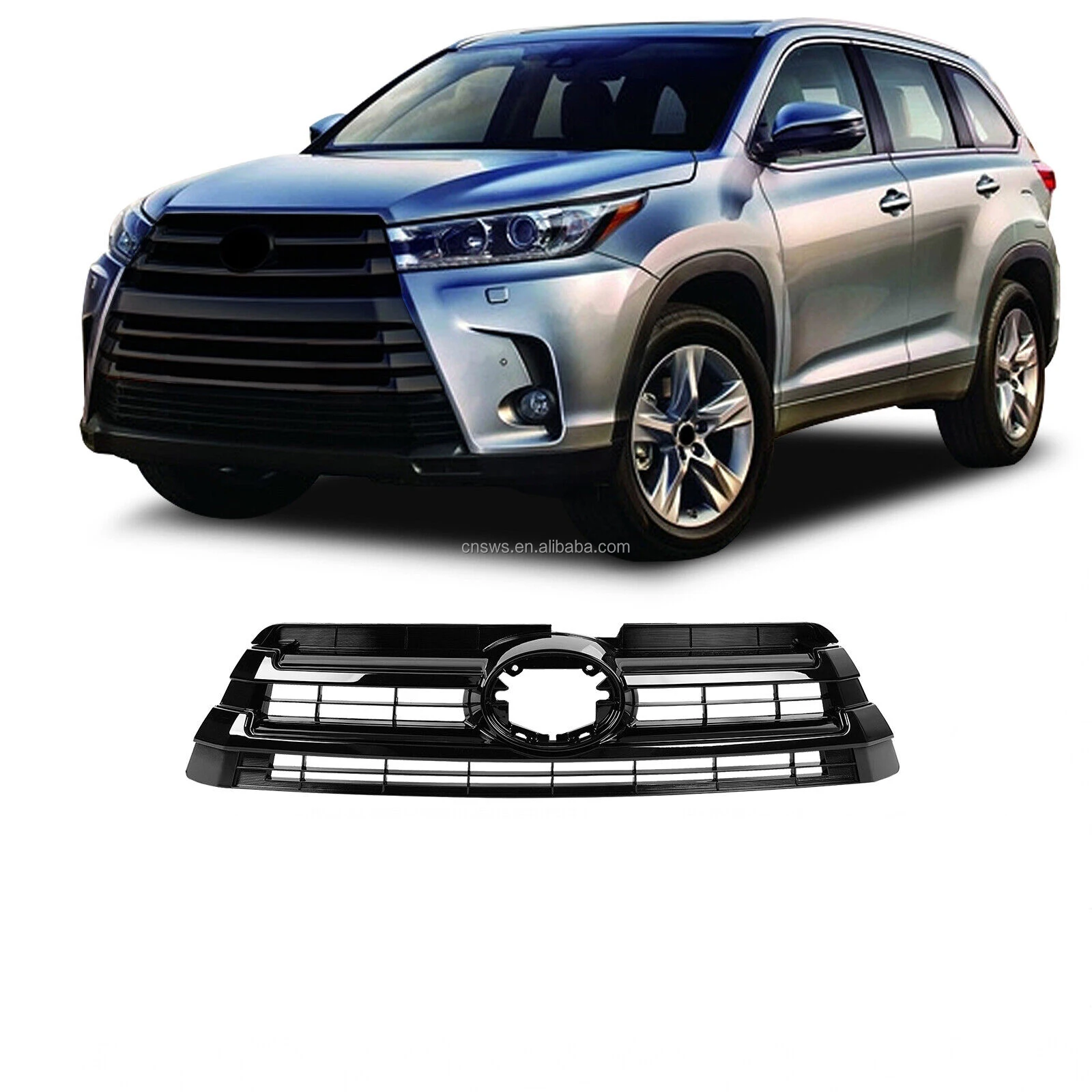 Produkt USA Frontstoßstangen-Obergrill mattschwarzer Maschengrill für Toyota Highlander 2017 2018 2019-35