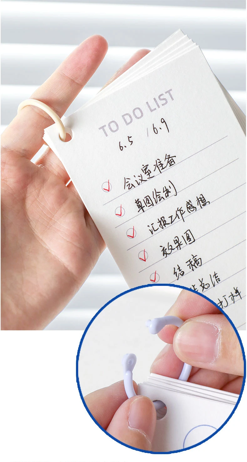 Simple Time Planner Memo Pad Creative Ring Clasp Student Horizontal