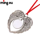 Wings Xmas Decorations Supplies Sublimation Blank Metal Angle Wings Chritmas Ornaments