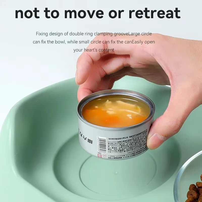 Dougez Customizable Pet Double Bowl with Glass Bowls Anti Knock Food and Water Bowl for Dogs Cats Easy to Clean Pet Supplies details