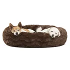 Bed Beds Machine Washable Water-Resistant Bottom Round Donut Cat And Dog Cushion Bed