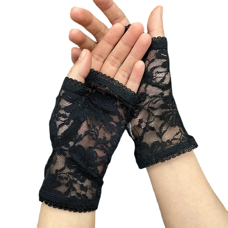 sheer fingerless gloves