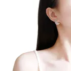 Star Earring Silver 925 925 Sterling Silver Zircon Hollow Star Moon Shaped Stud Earrings