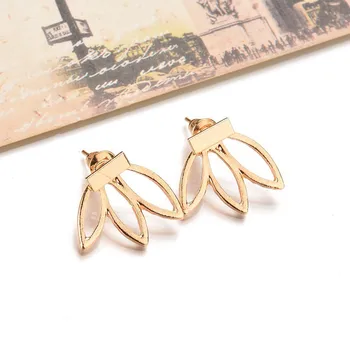Aug jewelry hot-selling wholesale personality simple fashion fashion trend street shooting hollow lotus earring women's earrings