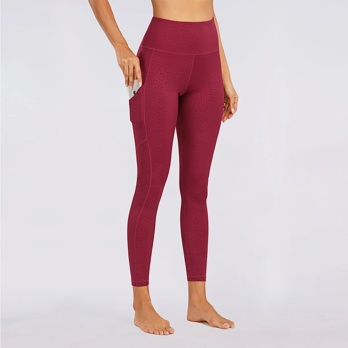 red high waisted workout leggings