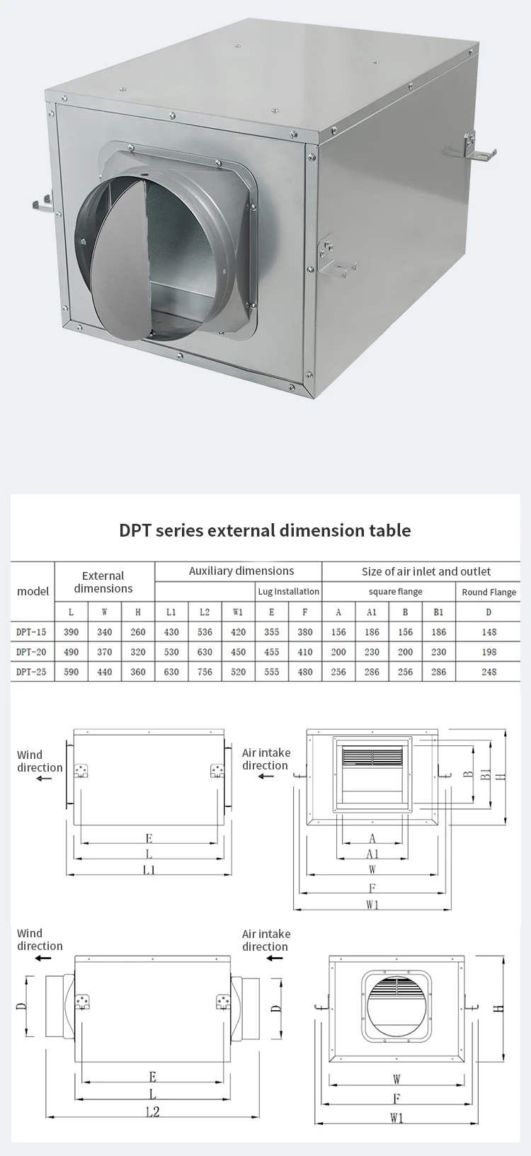 Centrifugal Fan, DPT, Inline - detail 12