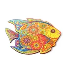 Diy Puzzle Toy Custom DIY Rainbow Fish Animal Jigsaw Creative Wooden Handmade Puzzle Toy