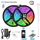 Rgb Led Strip Ledrgb Rgb Strip Light Alexa Smart Phone Wifi Controller Full Set 5m 10m 5050 30led IP65 Waterproof Rgb Led Strip Light