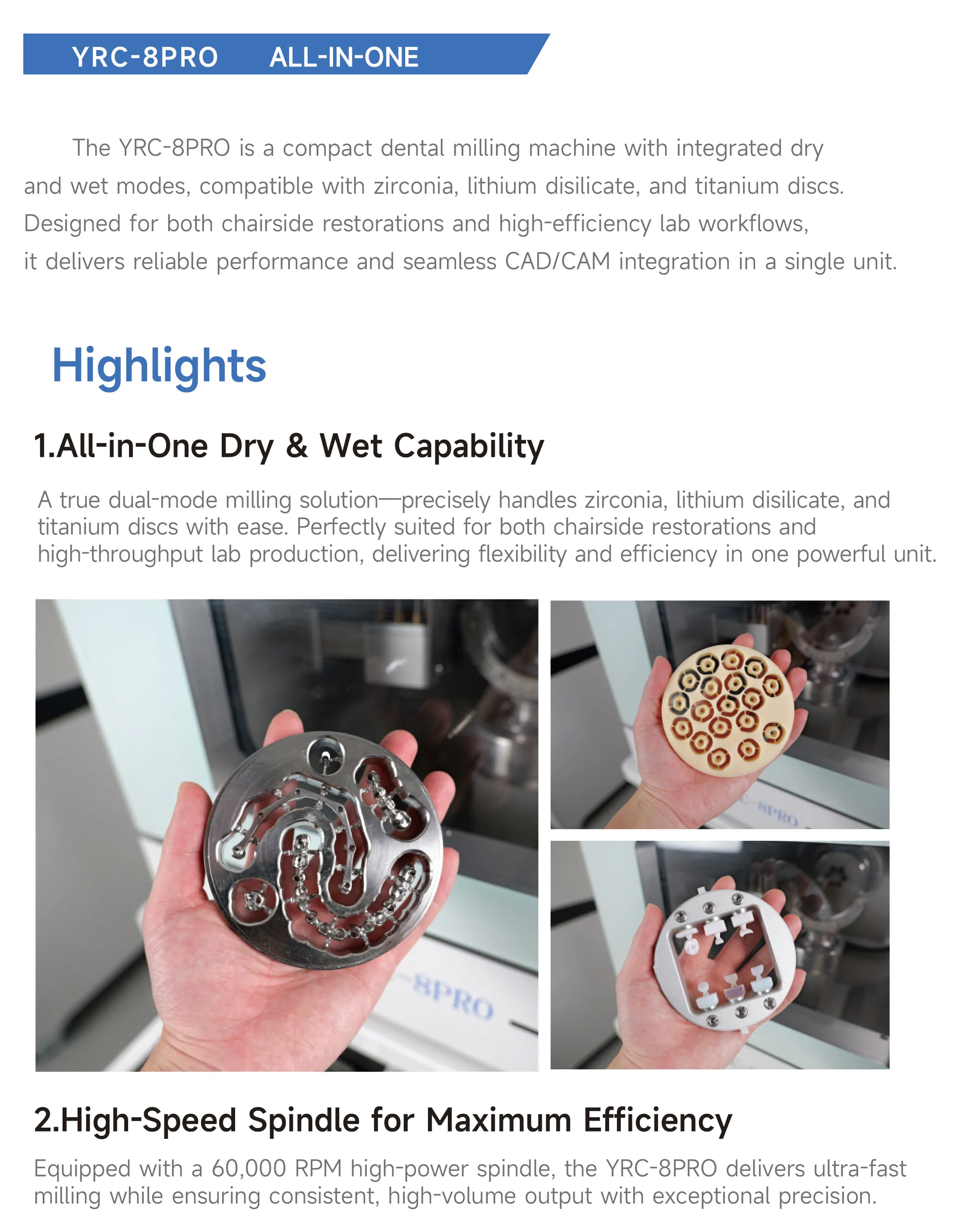 Yucera Boost Lab Output Profits with Our Robust Easy-to-use Universal Dental Milling Machine