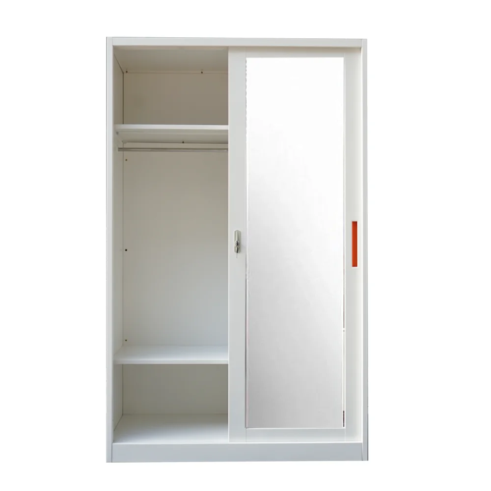 2024 New Promotion  Girl Bedroom Storage Painted Armoire Mirror Sliding Door Wardrobe Closet