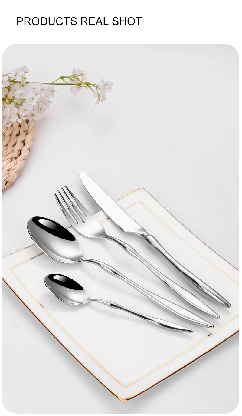 Luxury Stainless Steel 304 Durable Wedding Party Cutlery Set Customized Flatware