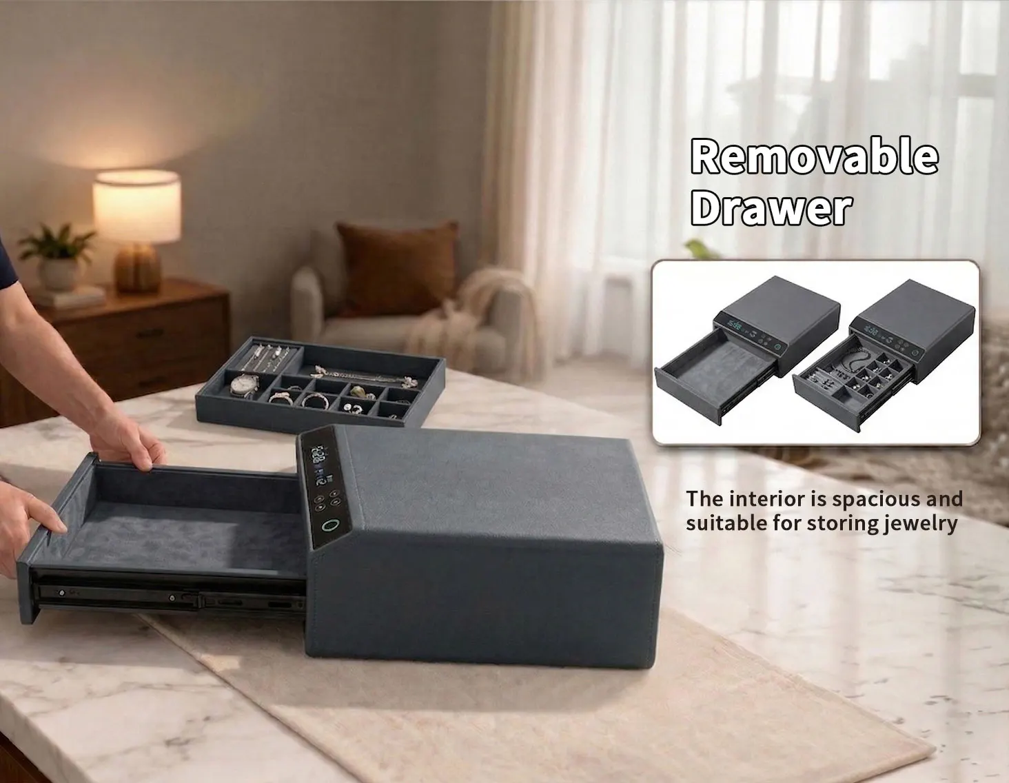dr 1271 ft ceqsafe smart wholesale home automatic luxury leather bluetooth drawer black watches safe watch winder box-10