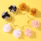 Earrings Jewelry 5cm Gold Hoop Earrings Women White Flower Hoop Earrings Jewelry