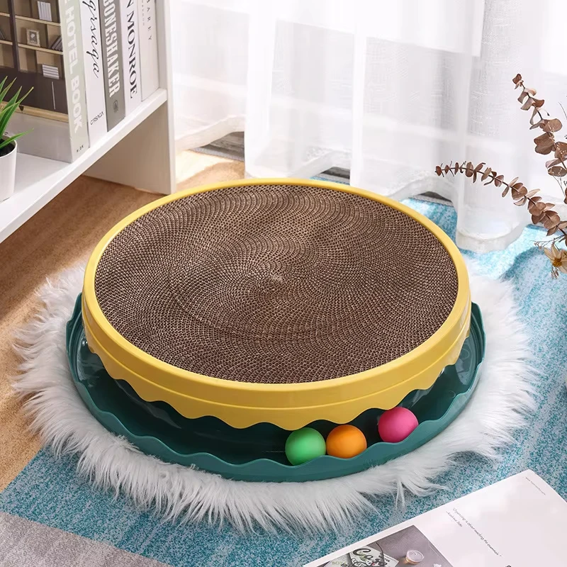 New High Quality Funny Round Cat Toy Interactive Cat Scratching Board Pet Supplies supplier